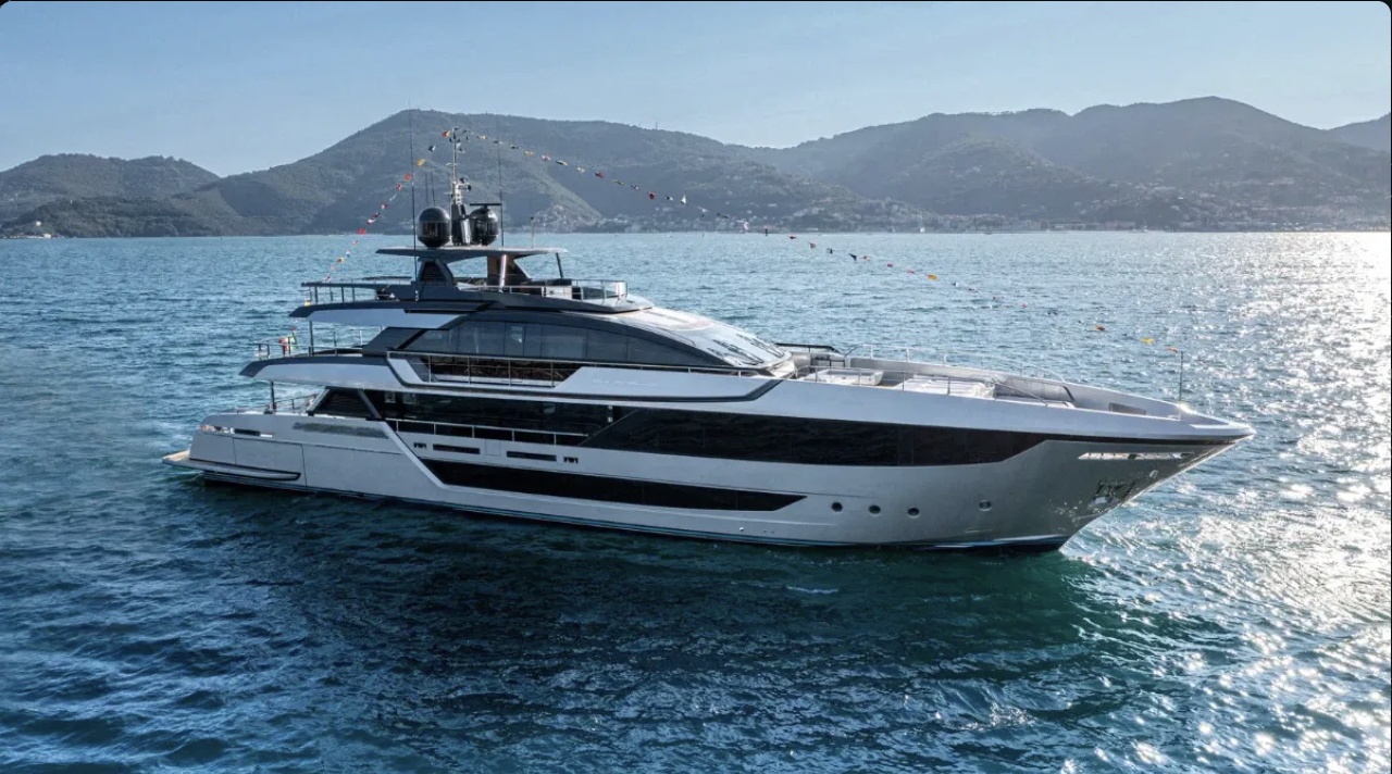 Superyacht underway